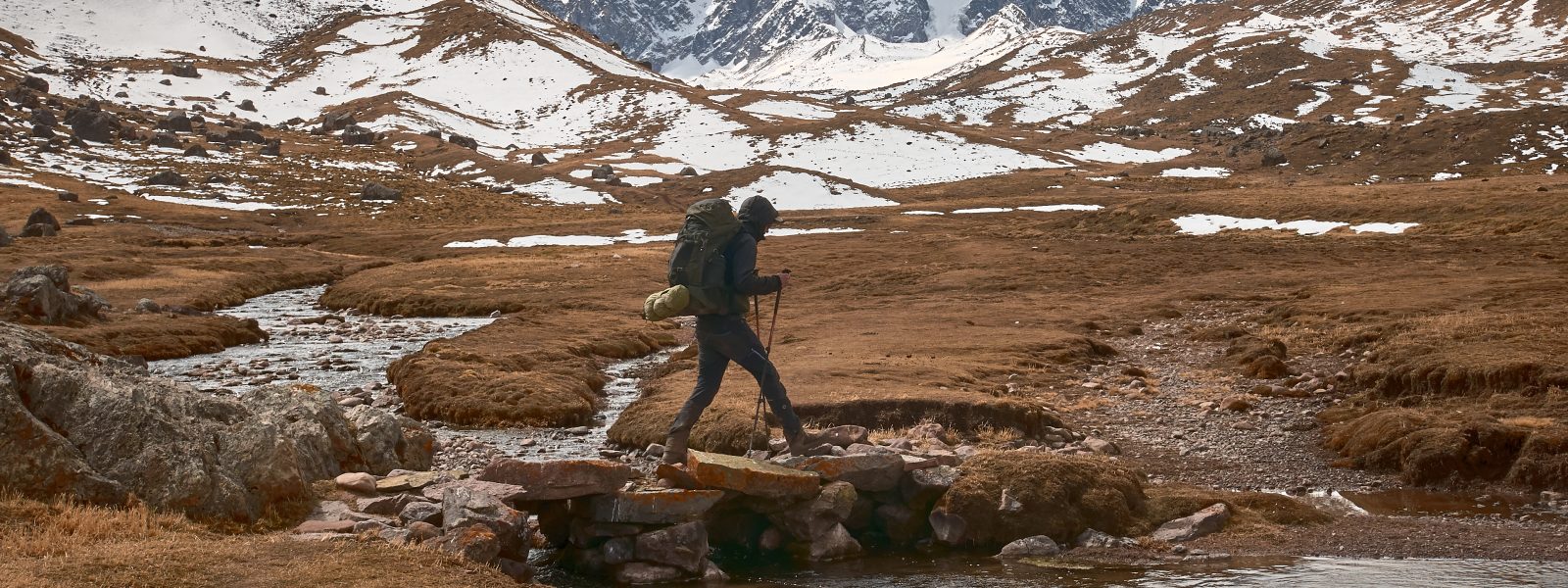 Young hiker on a trekking tour through the beautiful Andes mountains in Peru